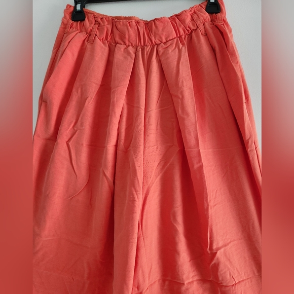 Free People Nothing to Say Pleated Trouser Orange NWOT - Picture 5 of 14